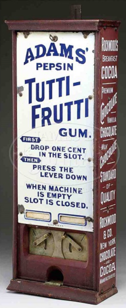 Original Adam's Tutti-Frutti gum vending machine