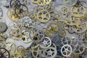 reduce friction with oiled cogs