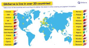 QikServe digital ordering in over 20 countries